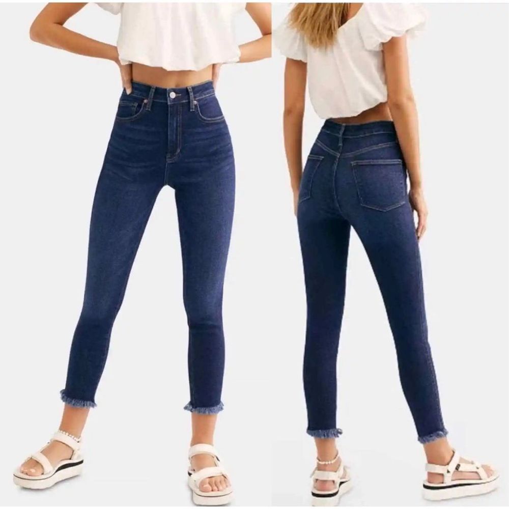 NWT Free People Raw Hem High Rise Jegging Deep Indigo